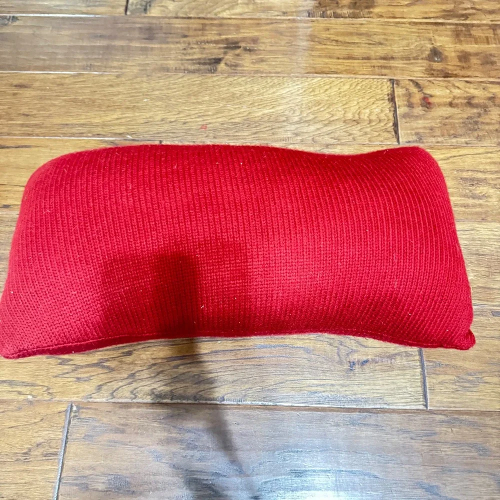 Holiday Red Knit JOY Snowflake Lumbar‎ Decorative Pillow Christmas Home Decor